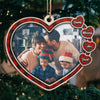 The Love Of Our Family - Personalized Custom Heart Shaped Wood Photo Christmas Ornament - Upload Image, Gift For Family, Christmas Gift