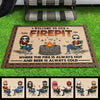 Welcome To Our Firepit Where The Fire Is Always Hot And Beer Is Always Cold - Gift For Camping Couples, Personalized Decorative Mat