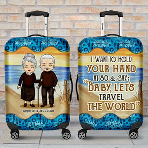 Baby Let's Travel The World - Gift For Husband Wife, Personalized Luggage Cover