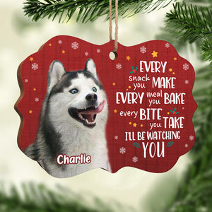 I'll Be Watching You - Personalized Custom Benelux Shaped Wood Photo Christmas Ornament - Upload Image, Gift For Pet Lovers, Christmas Gift