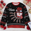 Nana Snowman Candy Cane - Personalized Custom Unisex Ugly Christmas Sweatshirt, Wool Sweatshirt, All-Over-Print Sweatshirt -  Gift For Grandma, Grandparents, Christmas Gift