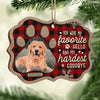 Favorite Hello And Hardest Goodbye - Personalized Custom Benelux Shaped Wood Photo Christmas Ornament - Upload Image, Memorial Gift, Sympathy Gift, Christmas Gift
