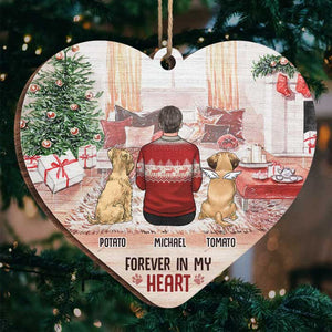 Always In My Heart - Personalized Custom Heart Shaped Wood Christmas Ornament - Memorial Gift, Sympathy Gift, Christmas Gift