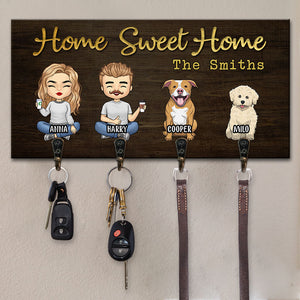 Our Family, You Me And The Dogs - Personalized Key Hanger, Key Holder - Anniversary Gifts, Gift For Couples, Husband Wife, Dog Lovers