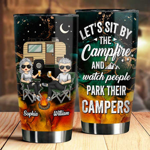 Camping Partners For Life - Husband & Wife - Gift For Camping Couples, Personalized Camping Tumbler.