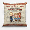 Besties We're Sage And Hood & Wish A Mufuka Would - Bestie Personalized Custom Pillow (Insert Included) - Christmas Gift For Best Friends, BFF, Sisters