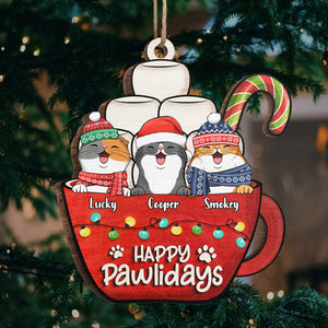 Have A Sweet Pawlidays - Dog & Cat Personalized Custom Ornament - Wood Unique Shaped - Christmas Gift For Pet Owners, Pet Lovers