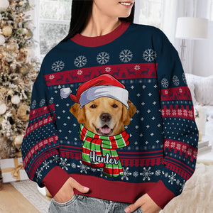 Have A Fetching Christmas - Dog & Cat Personalized Custom Ugly Sweatshirt - Unisex Wool Jumper - Upload Image, Christmas Gift For Pet Owners, Pet Lovers