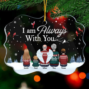 There's A Little Bit Of Heaven In Our Home - Memorial Personalized Custom Ornament - Acrylic Benelux Shaped - Sympathy Gift, Christmas Gift For Family Members