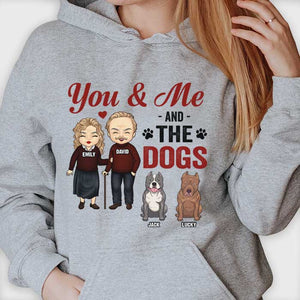 You And Me & The Dog - Gift For Couples, Husband Wife - Personalized Unisex T-shirt, Hoodie.