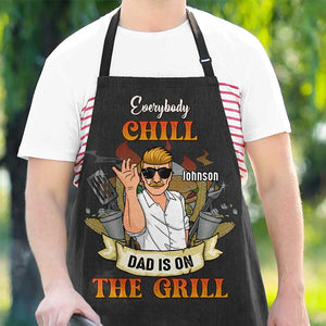 Dad Is On The Grill - Personalized Apron - Gift For Dad