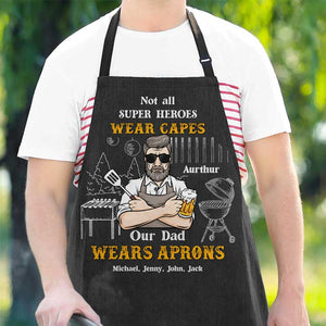 Our Hero Wears Aprons - Personalized Apron - Gift For Dad