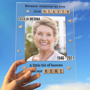 A Little Bit Of Heaven Is In Our Home - Upload Image - Personalized Acrylic Plaque.