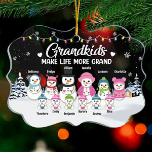 Grandkids Make Life More Grand - Personalized Custom Benelux Shaped Acrylic Christmas Ornament - Gift For Grandparents, Christmas Gift