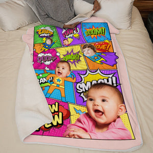 Super Heroes - Personalized Custom Blanket - Upload Image, Gift For Family, Christmas Gift