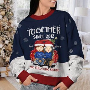 Couple Together Since Still Going Strong - Couple Personalized Custom Ugly Sweatshirt - Unisex Wool Jumper - Christmas Gift For Husband Wife, Anniversary