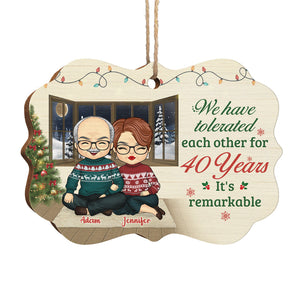 It's Remarkable We Have Tolerated Each Other - Personalized Custom Benelux Shaped Wood Christmas Ornament - Gift For Couple, Husband Wife, Anniversary, Engagement, Wedding, Marriage Gift, Christmas Gift