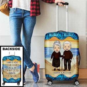 Baby Let's Travel The World - Gift For Husband Wife, Personalized Luggage Cover