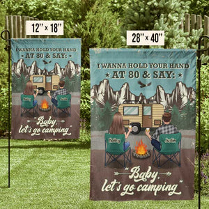 Baby Let's Go Camping - Gift For Camping Couples, Personalized Camping Flag.