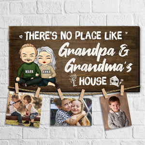 There's No Place Like Grandma And Grandpa's House - Personalized Display Photo Board