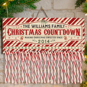 Christmas Countdown Making Christmas Sweeter - Family Personalized Custom Candy Christmas Countdown Wooden Sign, Advent Calendar - Christmas Gift For Family Members