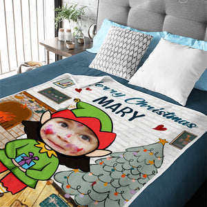 Merry Very Christmas - Personalized Custom Blanket - Upload Image, Gift For Family, Christmas Gift