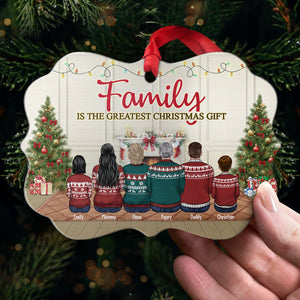 The Greatest Christmas Gift Is Family - Personalized Custom Benelux Shaped Wood/Aluminum Christmas Ornament - Gift For Family, Christmas Gift