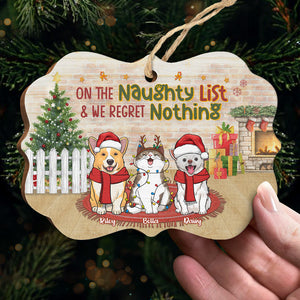 We're On The Naughty List - Dog & Cat Personalized Custom Ornament - Wood Benelux Shaped - Christmas Gift For Pet Owners, Pet Lovers