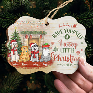 Have Yourself A Furry Little Christmas - Personalized Custom Benelux Shaped Wood Christmas Ornament - Gift For Pet Lovers, Christmas Gift