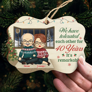 It's Remarkable We Have Tolerated Each Other - Personalized Custom Benelux Shaped Wood Christmas Ornament - Gift For Couple, Husband Wife, Anniversary, Engagement, Wedding, Marriage Gift, Christmas Gift