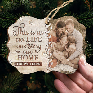 This Is Us - Personalized Custom Benelux Shaped Wood Christmas Ornament, Personalized Portrait Family Photo, Custom Photo Ornament - Upload Image, Gift For Family, Christmas Gift