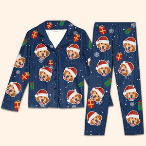 Wish You A Furry Christmas, Human - Dog & Cat Personalized Custom Face Photo Pajamas - Upload Image, Christmas Gift For Pet Owners, Pet Lovers