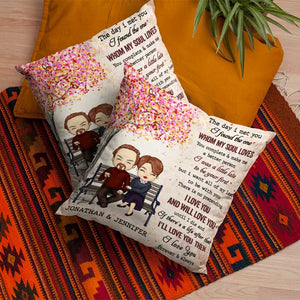 The Day I Met You I Found The One Whom My Soul Loves - Gift For Couples, Personalized Pillow (Insert Included).