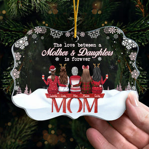 Mother & Daughters Best Friends Forever From The Heart - Family Personalized Custom Ornament - Acrylic Benelux Shaped - Christmas Gift For Daughter From Mother