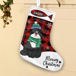 Meowy Woofmas To Our Parents - Personalized Custom Christmas Stocking - Gift For Pet Lovers, Christmas Gift