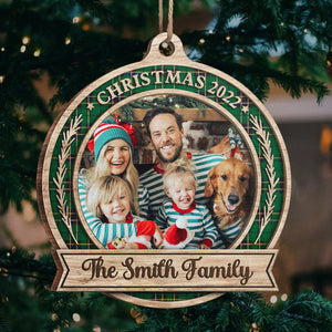 The Greatest Christmas Gift - Personalized Custom Round Shaped Wood Photo Christmas Ornament - Upload Image, Gift For Family, Christmas Gift