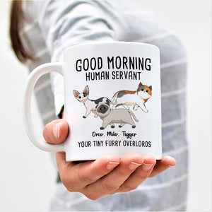 Good Morning Human Servant - Cat Personalized Custom Mug - Gift For Pet Owners, Pet Lovers