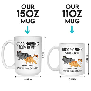 Good Morning Human Servant - Cat Personalized Custom Mug - Gift For Pet Owners, Pet Lovers
