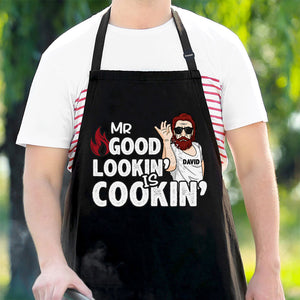 Mr. Good Lookin' Is Cookin' - Gift For Dad, Gift For Grandpa - Personalized Apron