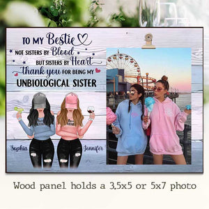 Sisters By Heart - Gift For Bestie -  Personalized Photo Frame.