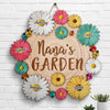 Fleurs du jardin de Nana - Cadeau pour maman, grand-mère - Panneau en bois personnalisé