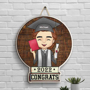 Congratulations On Your Graduation - Personalized Shaped Wood Sign - Graduation Gift