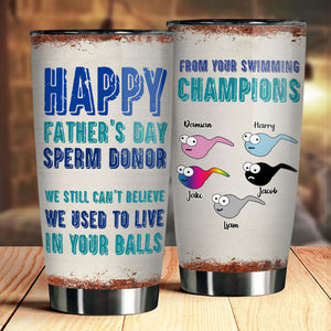 Dear Dad From Swimming Champion - Personalized Tumbler - Gift For Dad, Gift For Father's Day