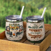 Camping Partners For Life - Gift For Camping Couples, Husband Wife, Personalized Wine Tumbler