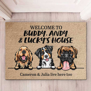 Dog - Welcome To Dog's House - Funny Personalized Dog Decorative Mat.