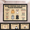 Pets' Rules When Visiting Our House - Cats And Dogs Personalized Decorative Mat, Doormat