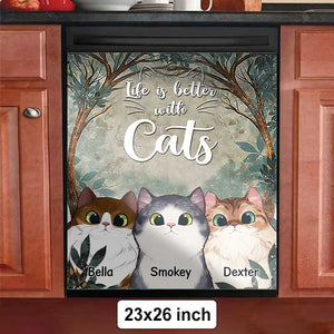 Life Is Better With Cats - Personalized Dishwasher Cover.