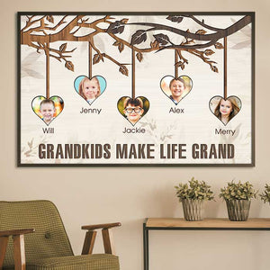Let Grandkids Make Life Grand - Personalized Horizontal Poster.