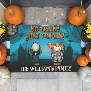 No Tricks Just Treats - Personalized Decorative Mat, Halloween Ideas..