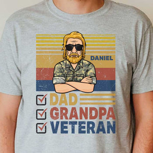 Dad, Grandpa, Veteran - Gift For 4th Of July - Personalized Unisex T-Shirt.